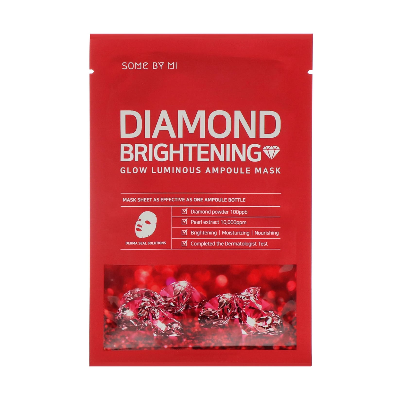 Освітлювальна ампульна тканинна маска для обличчя Some By Mi Diamond Brightening з алмазною пудрою, 25 г